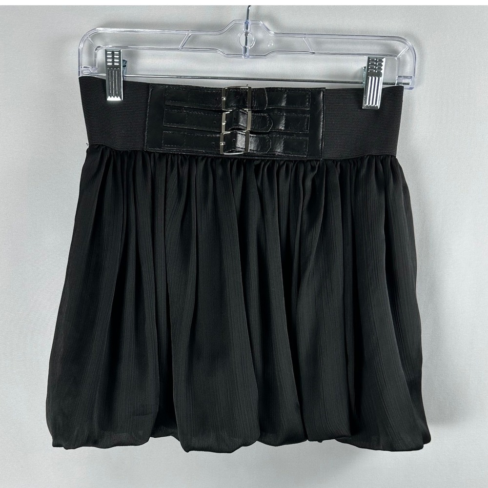 Sensational‎ Collections Bubble Skirt S Black Faux Belted Waist Y2K Whimsigoth